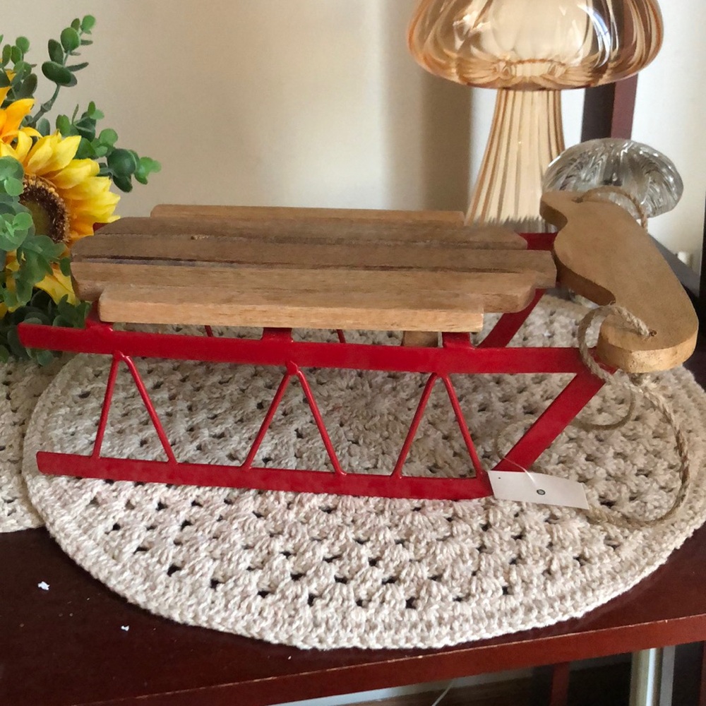 GORGEOUS Wooden Metal Sled Home Decor